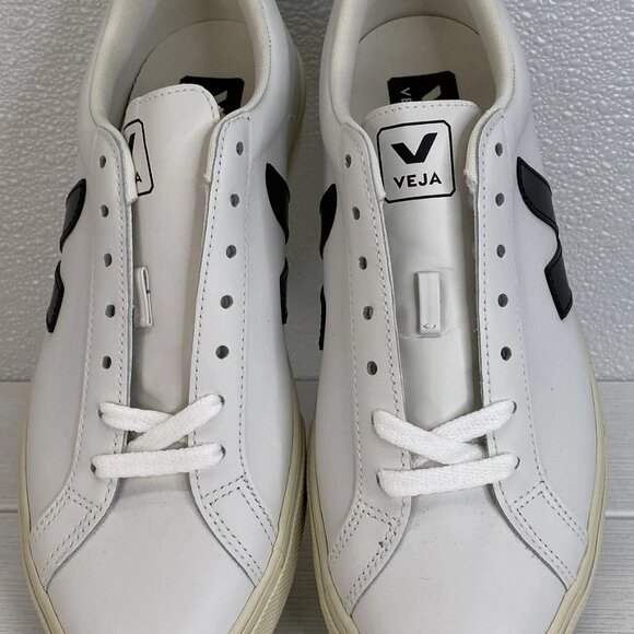 Veja Esplar Unisex Leather Sneakers – White/Black (M7 / W9) - Picture 4 of 7